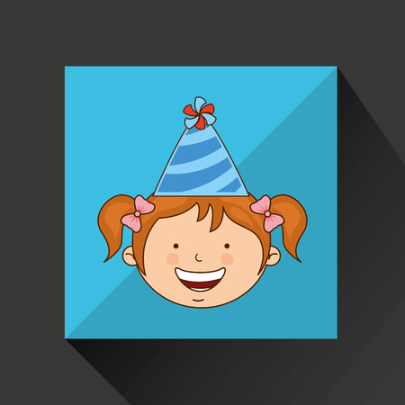 girl in a celebration party icon, vector illustrationのイラスト素材