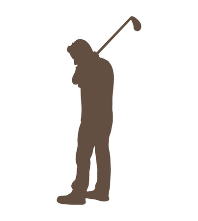 golfer silhouette player isolated icon vector illustration graphicのイラスト素材