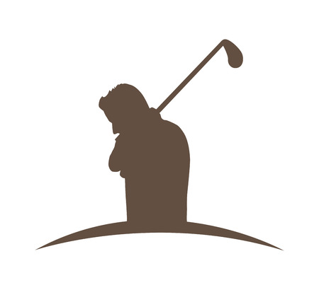 golfer silhouette player isolated icon vector illustration graphicのイラスト素材