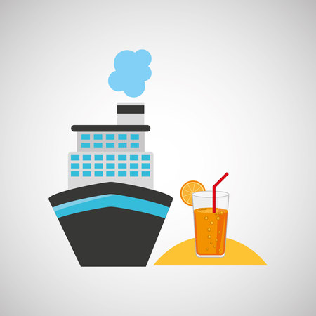 boat, vacation on beach icon, vector illustrationのイラスト素材