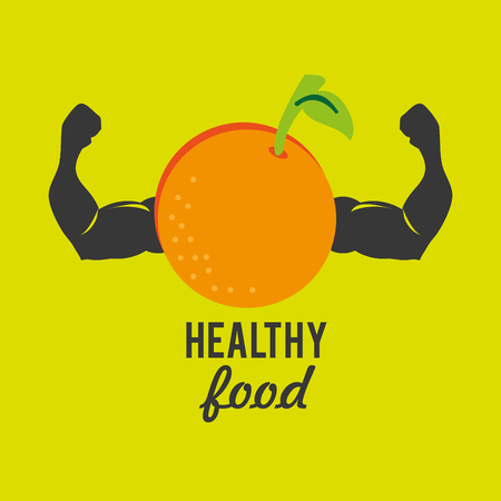 Illustration for healthy vegetarian food label isolated icon design, vector illustration  graphic - Royalty Free Image