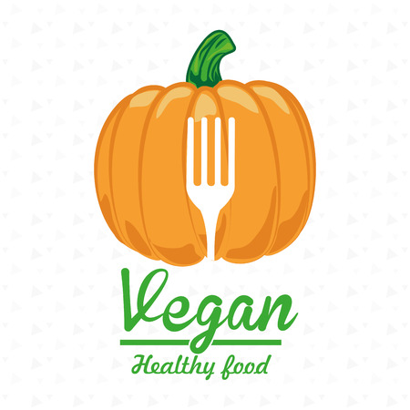 healthy vegetarian food label isolated icon design, vector illustration  graphicのイラスト素材