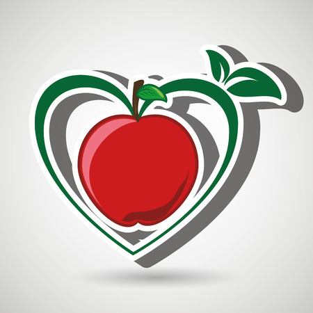 healthy vegetarian food label isolated icon design, vector illustration  graphicのイラスト素材