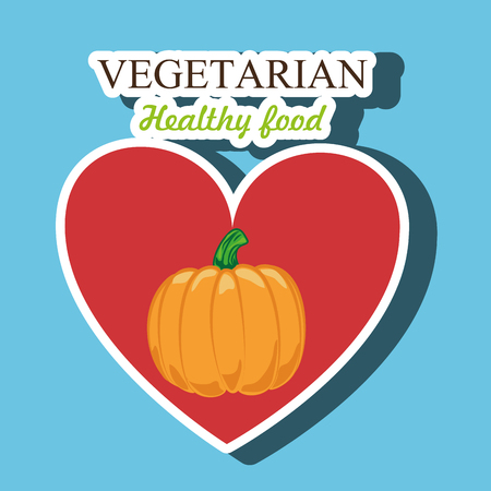 healthy vegetarian food label isolated icon design, vector illustration  graphicのイラスト素材