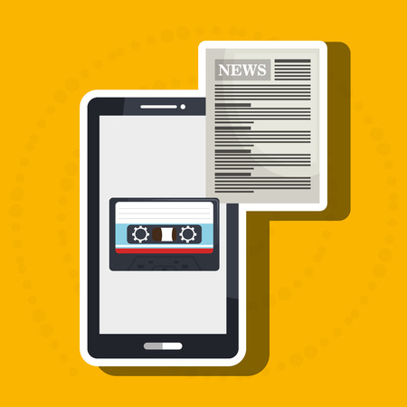 news online with smartphone isolated icon design, vector illustration  graphicのイラスト素材