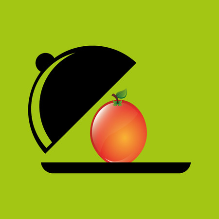 fruit with knife and work, vector illustrationのイラスト素材