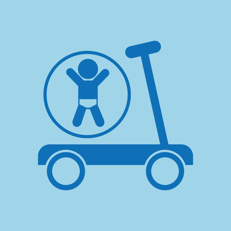 kid playing with toy icon, vector illustrationのイラスト素材