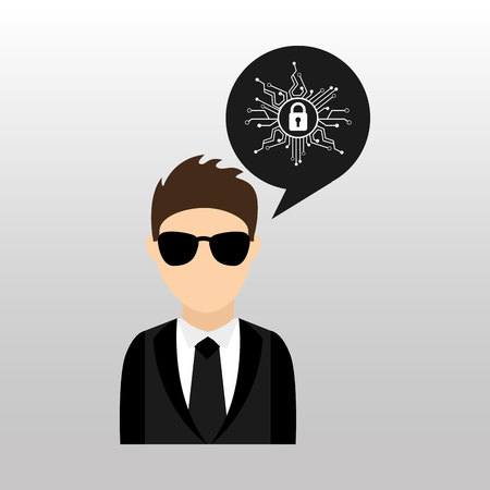 security shape with protection icon, vector illustrationのイラスト素材