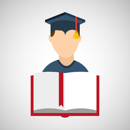 university grad, education ceremony icon, vector illustrationのイラスト素材
