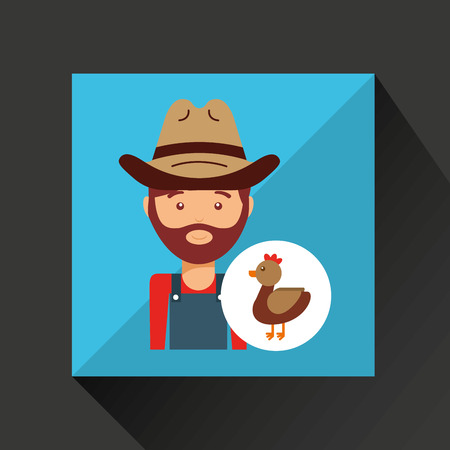 fresh organic food in farm icon, vector illustrationのイラスト素材