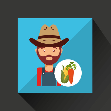 farmer worker and corn icon, vector illustrationのイラスト素材