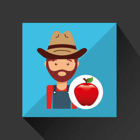 fresh organic food in farm icon, vector illustrationのイラスト素材