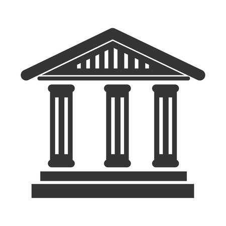 bank building symbol, isolated flat icon designのイラスト素材