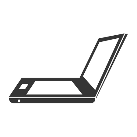 Personal computer laptop in vintage colors, vector illustration graphic.のイラスト素材