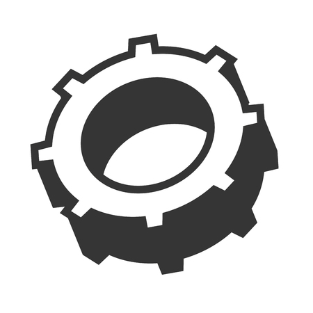Gear cog wheel, isolated flat icon design.のイラスト素材