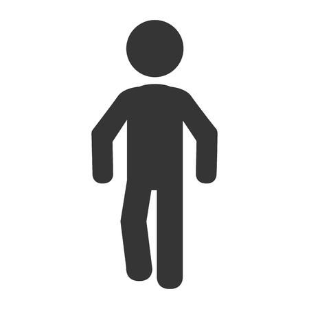 Man body silhouette pictogram , isolated flat icon with black and white colors.のイラスト素材