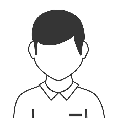 young male profile, isolated flat icon designのイラスト素材