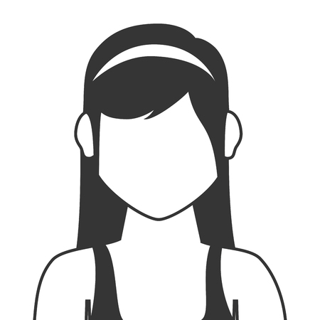 young woman profile, isolated flat icon designのイラスト素材