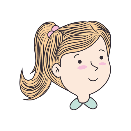 beautiful girl cartoon isolated flat icon designのイラスト素材