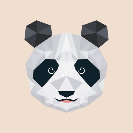 bear low poly animal, vector illustrationのイラスト素材