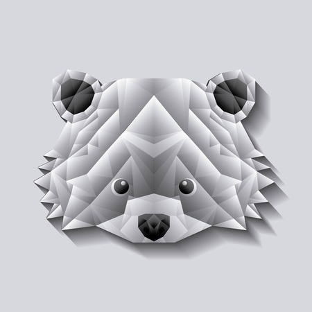 raccoon low poly animal, vector illustrationのイラスト素材