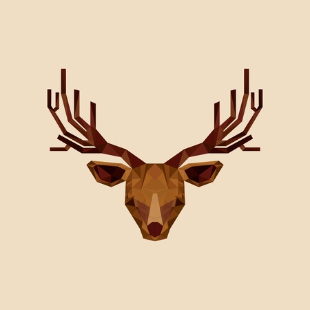 deer low poly animal, vector illustrationのイラスト素材