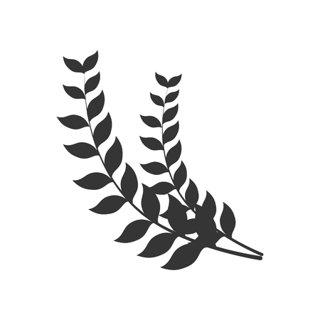 laurel branch leaf nature natural symbol border  insignia vector graphic isolated and flat illustrationのイラスト素材
