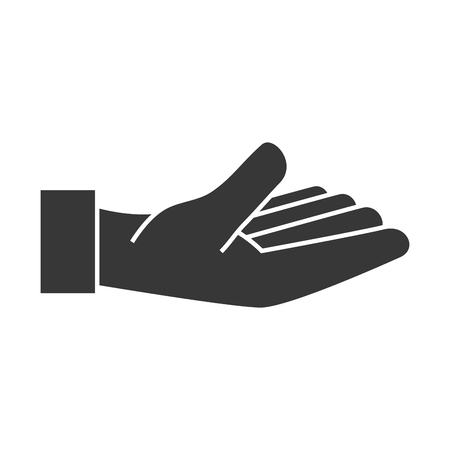 hand up palm open human person fingers gesture vector graphic isolated and flat illustrationのイラスト素材
