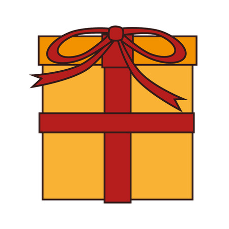 gift box present ribbon decoration package cleebration vector graphic isolated and flat illustrationのイラスト素材