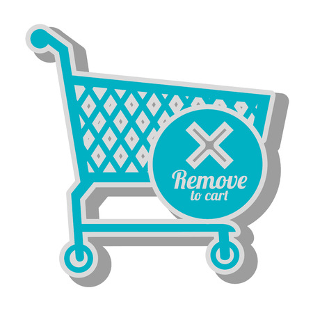 cart shopping supermarket market carrying store vector graphic isolated illustrationのイラスト素材