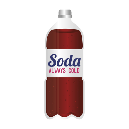 bottle soda cold drink liquid recipient beverage cap container vector graphic isolated and flat illustrationのイラスト素材