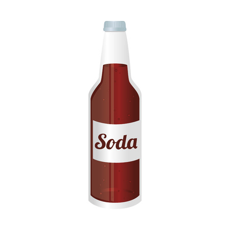 soda bottle glass liquid drink recipient cap vector graphic isolated and flat illustrationのイラスト素材