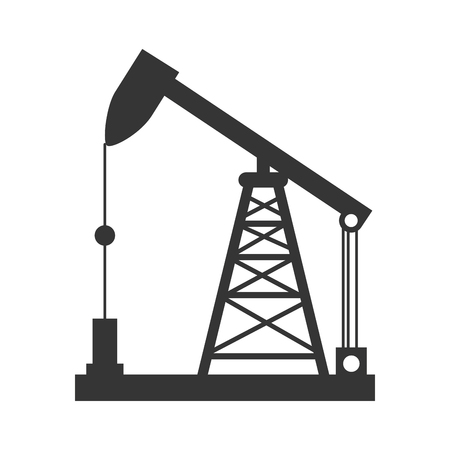 oil rig tower crane drilling industry petrol vector graphic isolated and flat illustrationのイラスト素材