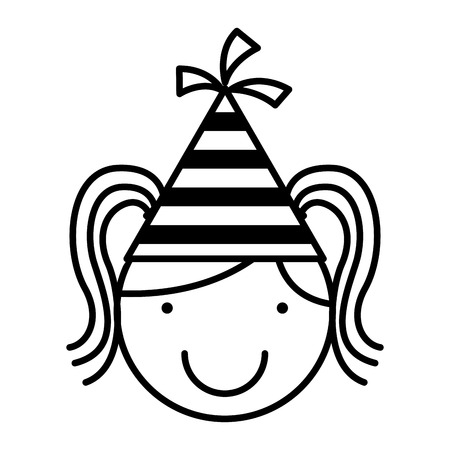 children with party hat celebration vector illustration designのイラスト素材