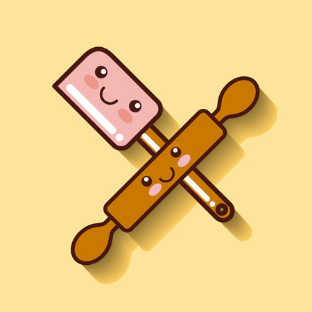 rolling pin vector illustration, graphic designのイラスト素材