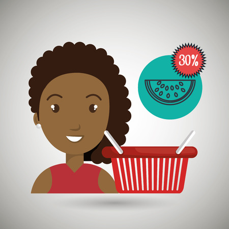 character buy discount fruit vector illustration graphicのイラスト素材