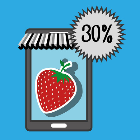 smartphone buy online fruit vector illustration graphicのイラスト素材