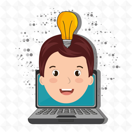 student laptop idea school vector illustration graphicのイラスト素材