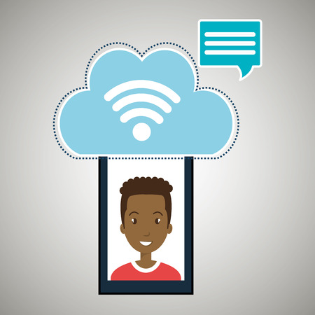 smartphone wifi service internet vector illustration graphicのイラスト素材
