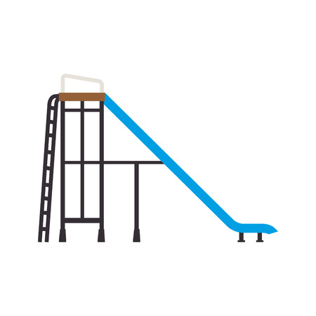 slider playground recreation game children kid side vector  isolated illustrationのイラスト素材