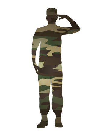 military figure avatar camouflage isolated icon vector illustration designのイラスト素材