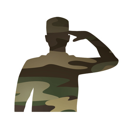 military figure avatar camouflage isolated icon vector illustration designのイラスト素材
