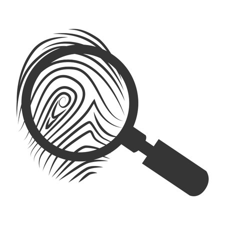 lupe scene crime magnifying search investigation silhouette vector  isolated and flat illustrationのイラスト素材