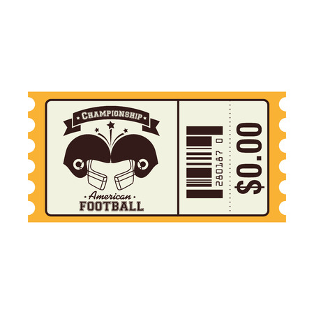 ticket american football helmet championship price sport vector  isolated and flat illustrationのイラスト素材