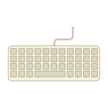 keyboard device computer pc typescript alphabet qwerty button vector  isolated illustrationのイラスト素材