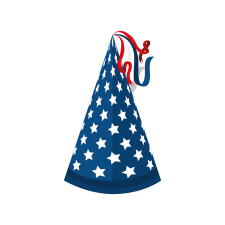 hat stars blue america flag fourth of july celebration party vector illustration  isolatedのイラスト素材