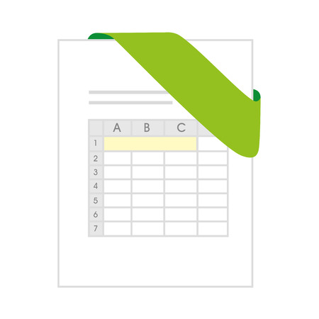 xls document file page business computer green  chart vector illustration isolatedのイラスト素材