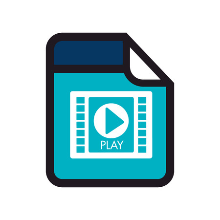 video media data file format movie type page vector illustration isolatedのイラスト素材