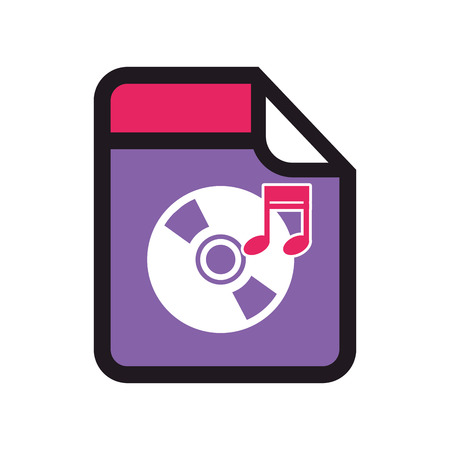 music format type file note musical cd document vector illustration isolatedのイラスト素材