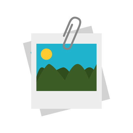 picture photograph landscape panorama mountains sun vector illustration isolatedのイラスト素材